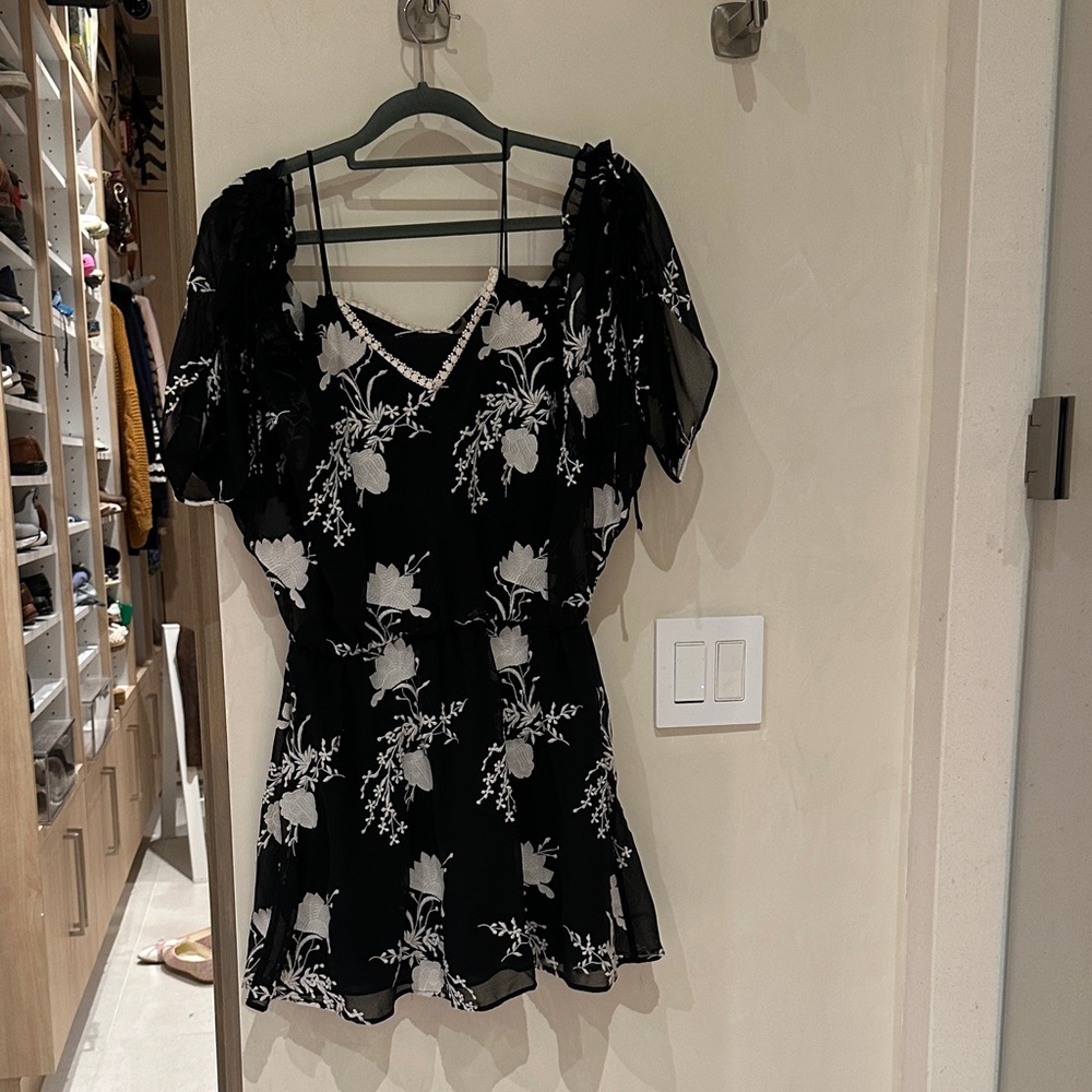 Alice and Olivia Black and White Floral Dress